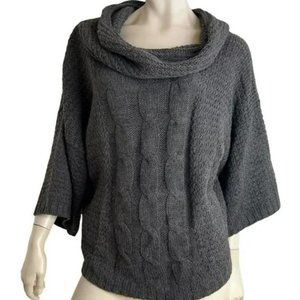 Art And Soul Sweater Cowl Neck Cable Gray Women Size XL Leisure